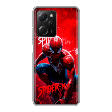 Силиконовый чехол на Xiaomi Poco X5 Pro с принтом Spiderman Человек паук Силиконовый чехол на Xiaomi Poco X5 Pro с принтом Spiderman Человек паук