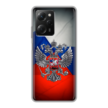 Силиконовый чехол на Xiaomi Poco X5 Pro с принтом Флаг России Силиконовый чехол на Xiaomi Poco X5 Pro с принтом Флаг России