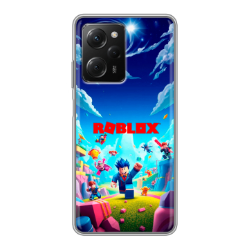 Силиконовый чехол на Xiaomi Poco X5 Pro с принтом Roblox Роблокс