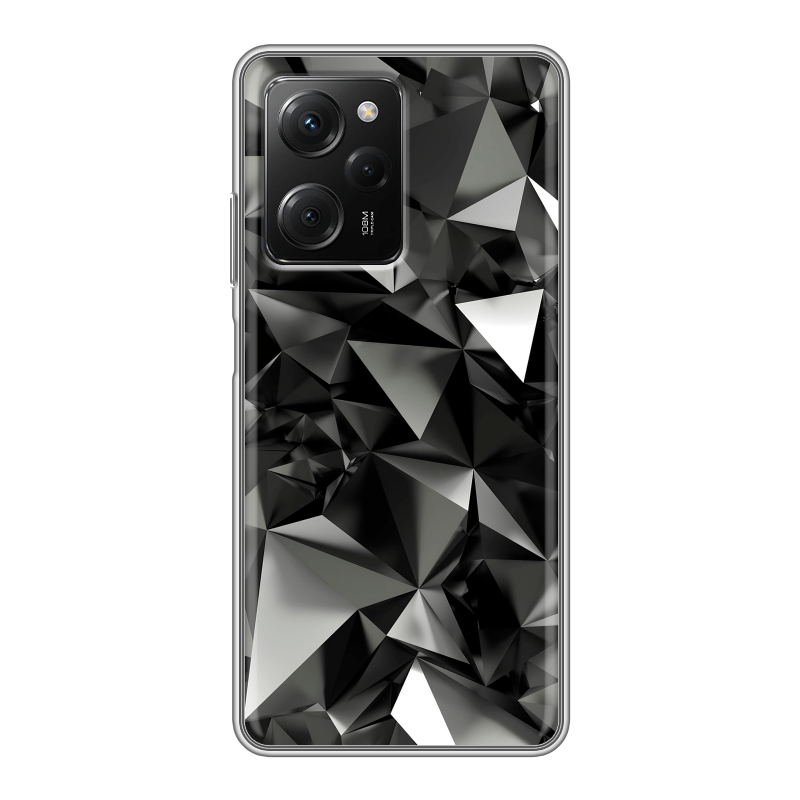 Силиконовый чехол на Xiaomi Poco X5 Pro с принтом Черные кристаллы Силиконовый чехол на Xiaomi Poco X5 Pro с принтом Черные кристаллы