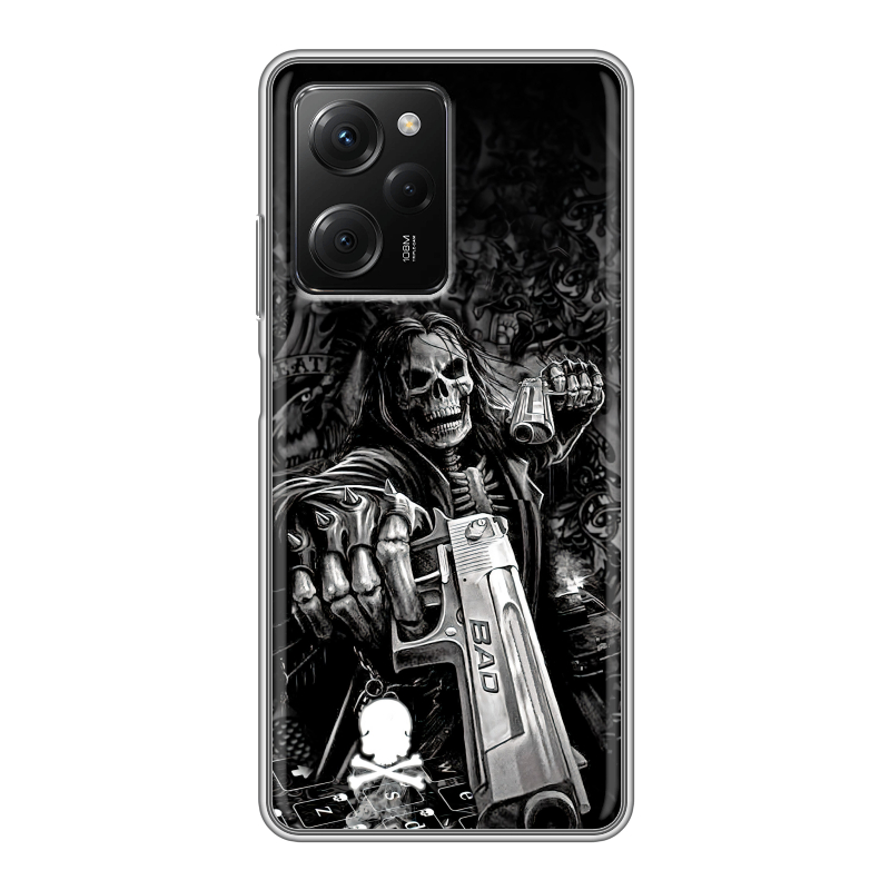 Силиконовый чехол на Xiaomi Poco X5 Pro с принтом Скелет Силиконовый чехол на Xiaomi Poco X5 Pro с принтом Скелет