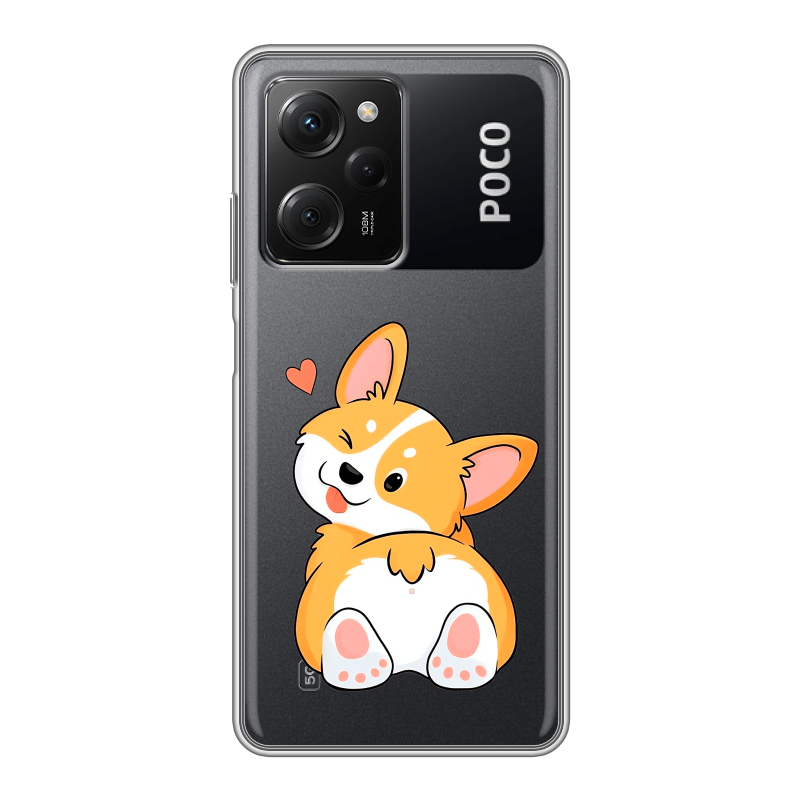 Силиконовый чехол на Xiaomi Poco X5 Pro с принтом Корги Силиконовый чехол на Xiaomi Poco X5 Pro с принтом Корги