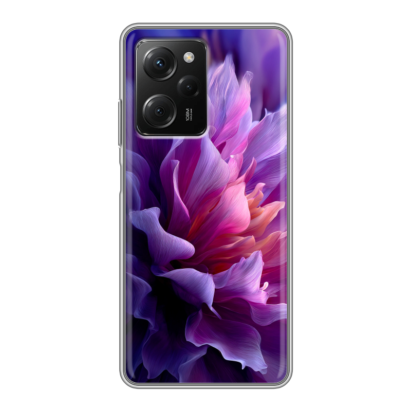 Силиконовый чехол на Xiaomi Poco X5 Pro с принтом женский цветы Силиконовый чехол на Xiaomi Poco X5 Pro с принтом женский цветы