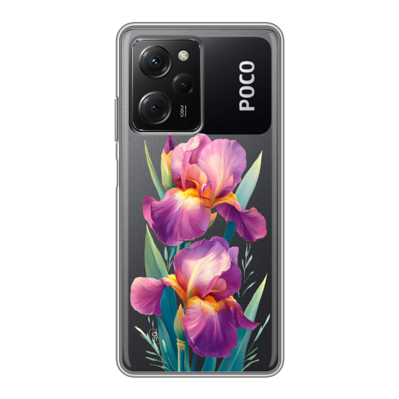 Силиконовый чехол на Xiaomi Poco X5 Pro с принтом Цветы орхидеи Силиконовый чехол на Xiaomi Poco X5 Pro с принтом Цветы орхидеи