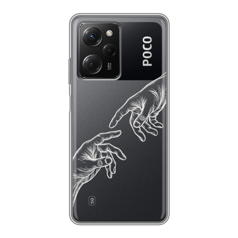 Силиконовый чехол на Xiaomi Poco X5 Pro с принтом Сотворение мира Силиконовый чехол на Xiaomi Poco X5 Pro с принтом Сотворение мира