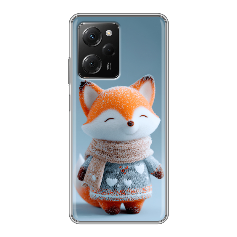 Силиконовый противоударный чехол на Xiaomi Poco X5 Pro с принтом Лиса Силиконовый противоударный чехол на Xiaomi Poco X5 Pro с принтом Лиса