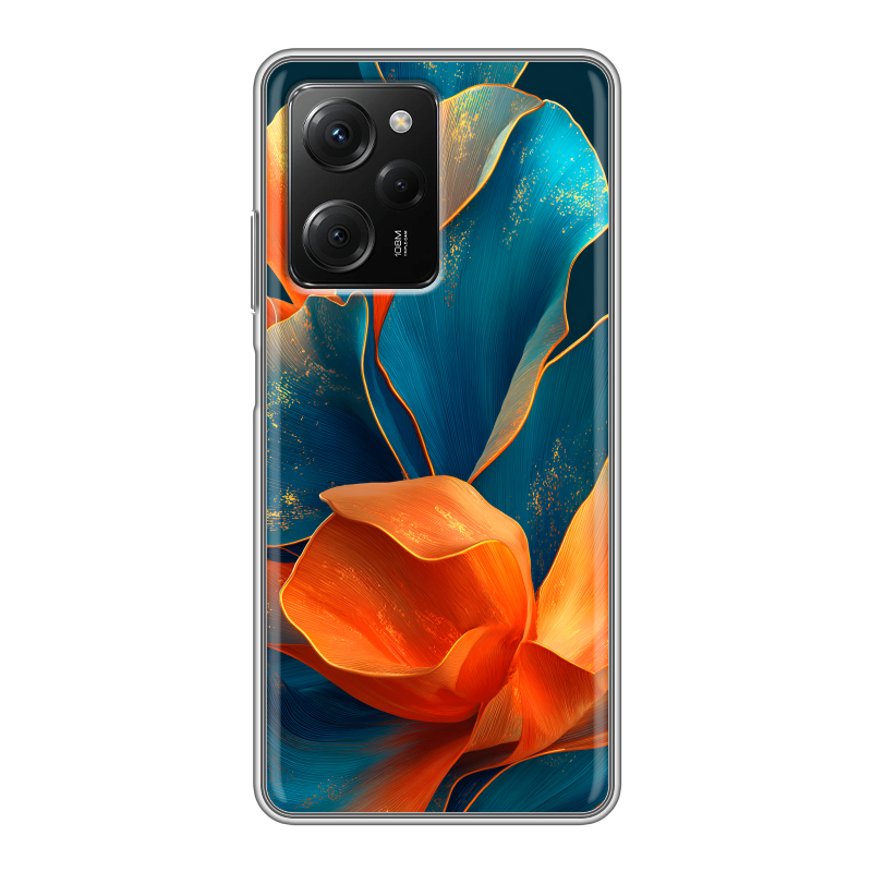 Силиконовый противоударный чехол на Xiaomi Poco X5 Pro с принтом Цветы Силиконовый противоударный чехол на Xiaomi Poco X5 Pro с принтом Цветы