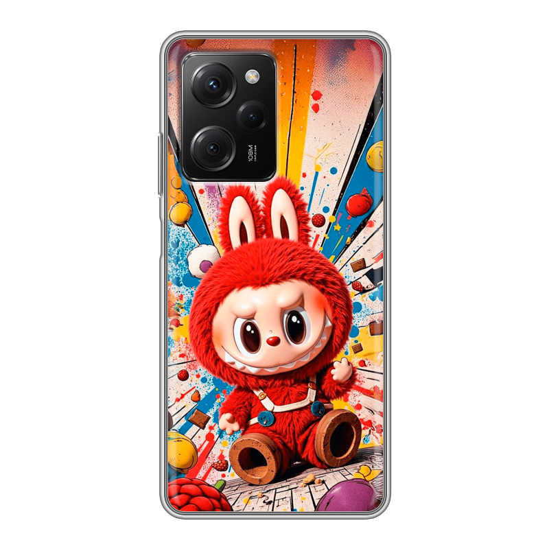 Силиконовый чехол на Xiaomi Poco X5 Pro с принтом Labubu Лабубу Силиконовый чехол на Xiaomi Poco X5 Pro с принтом Labubu Лабубу