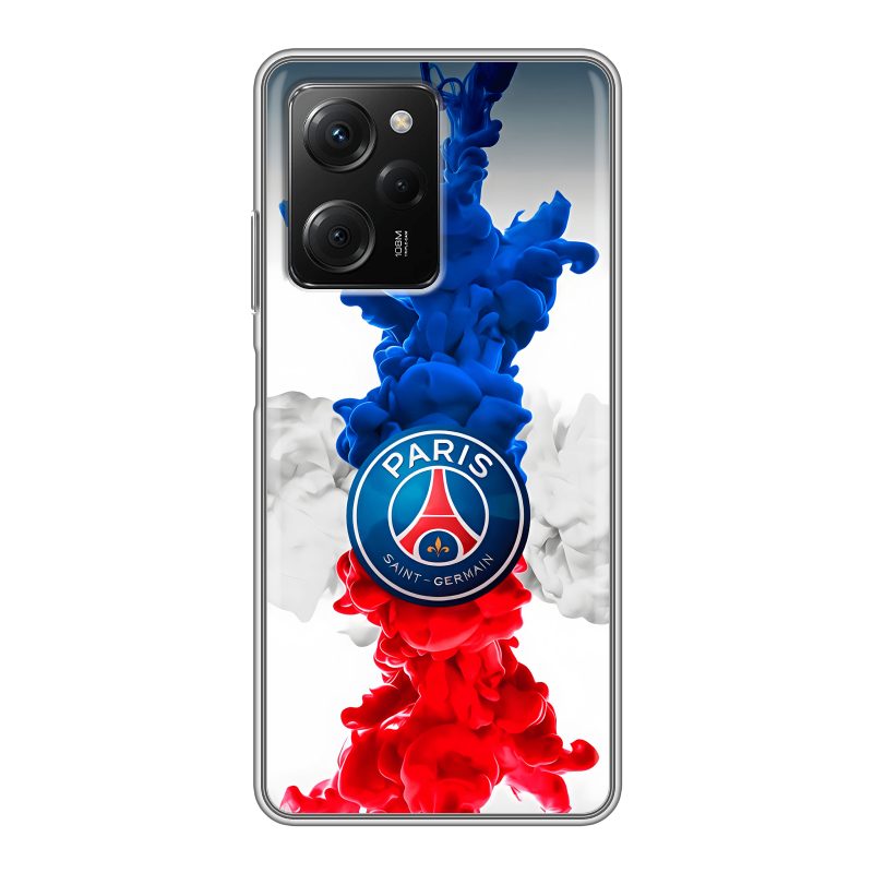 Силиконовый чехол на Xiaomi Poco X5 Pro с принтом PSG ПСЖ Силиконовый чехол на Xiaomi Poco X5 Pro с принтом PSG ПСЖ