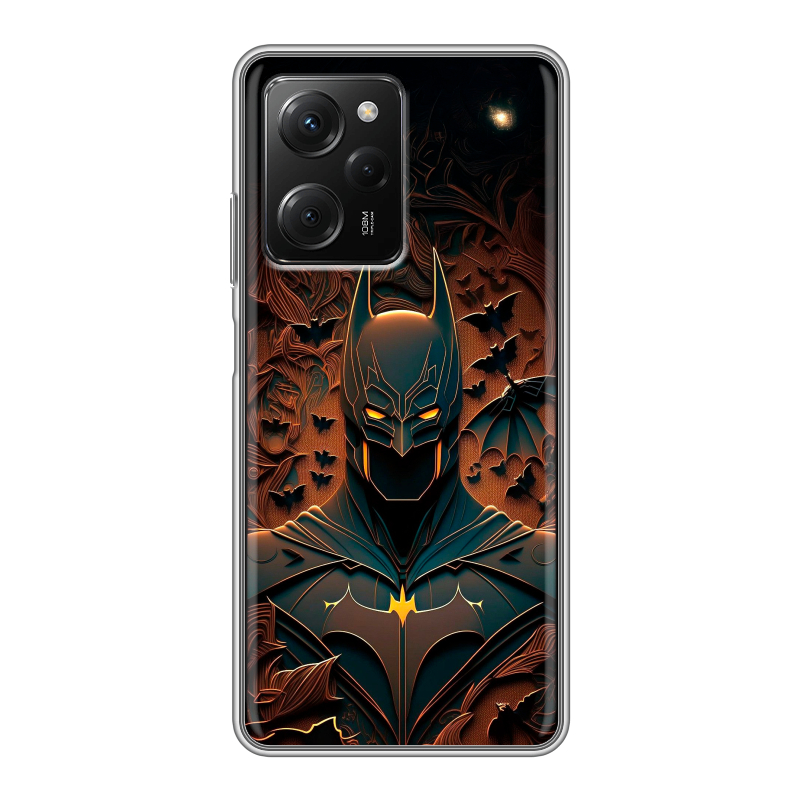 Силиконовый противоударный чехол на Xiaomi Poco X5 Pro с принтом Batman Бэтмен Силиконовый противоударный чехол на Xiaomi Poco X5 Pro с принтом Batman Бэтмен