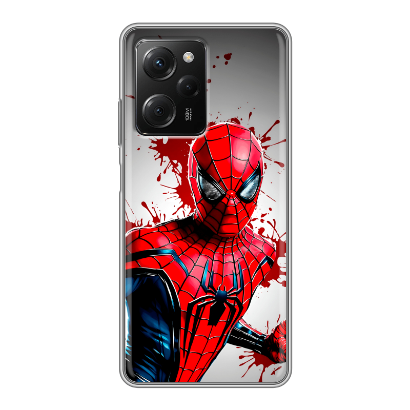 Силиконовый чехол на Xiaomi Poco X5 Pro с принтом Spiderman Человек паук Силиконовый чехол на Xiaomi Poco X5 Pro с принтом Spiderman Человек паук