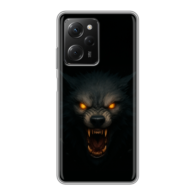 Силиконовый чехол на Xiaomi Poco X5 Pro с принтом Волк Силиконовый чехол на Xiaomi Poco X5 Pro с принтом Волк