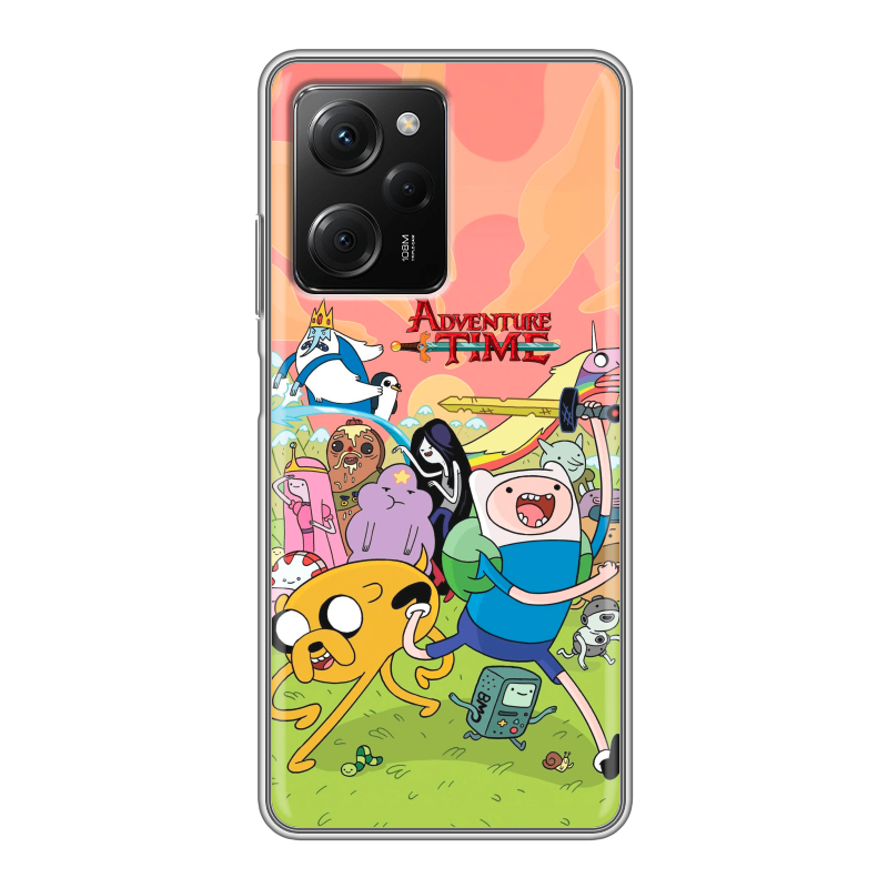 Силиконовый чехол на Xiaomi Poco X5 Pro с принтом Adventure time Время приключений Силиконовый чехол на Xiaomi Poco X5 Pro с принтом Adventure time Время приключений