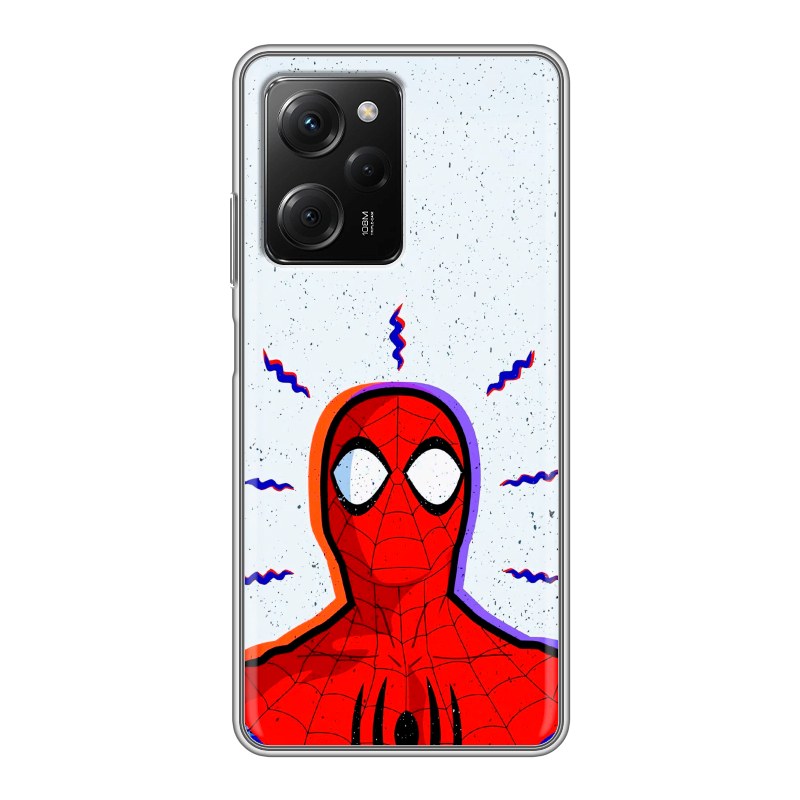 Силиконовый чехол на Xiaomi Poco X5 Pro с принтом Spiderman Человек паук Силиконовый чехол на Xiaomi Poco X5 Pro с принтом Spiderman Человек паук