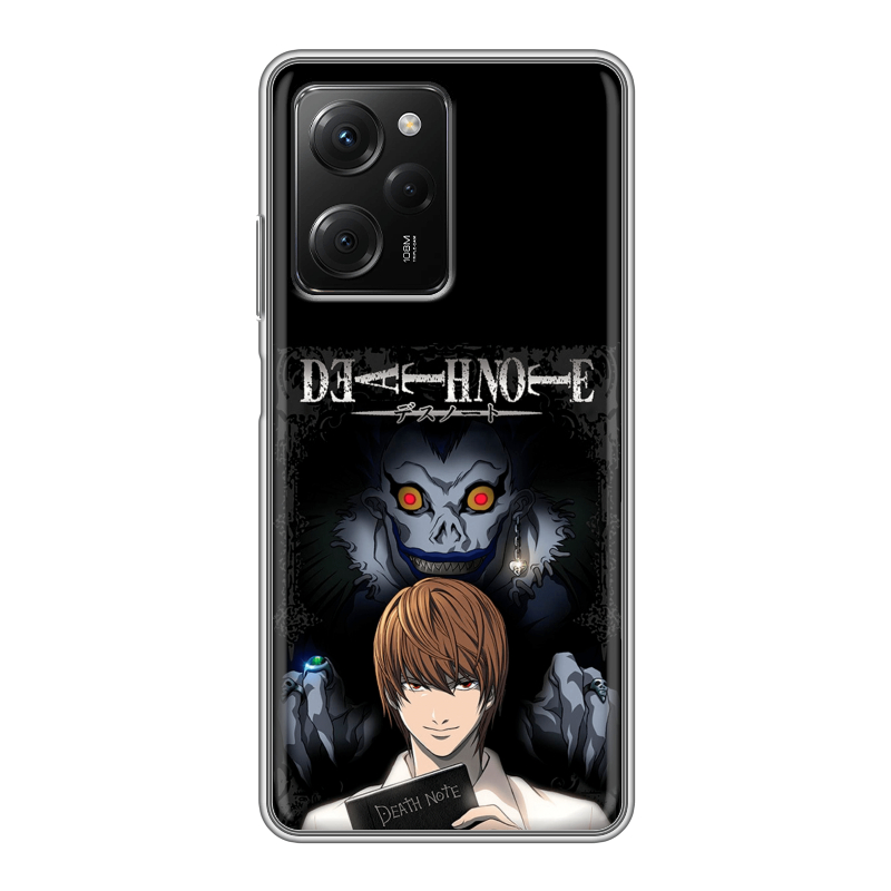 Силиконовый чехол на Xiaomi Poco X5 Pro с принтом Death note Тетрадь смерти Силиконовый чехол на Xiaomi Poco X5 Pro с принтом Death note Тетрадь смерти