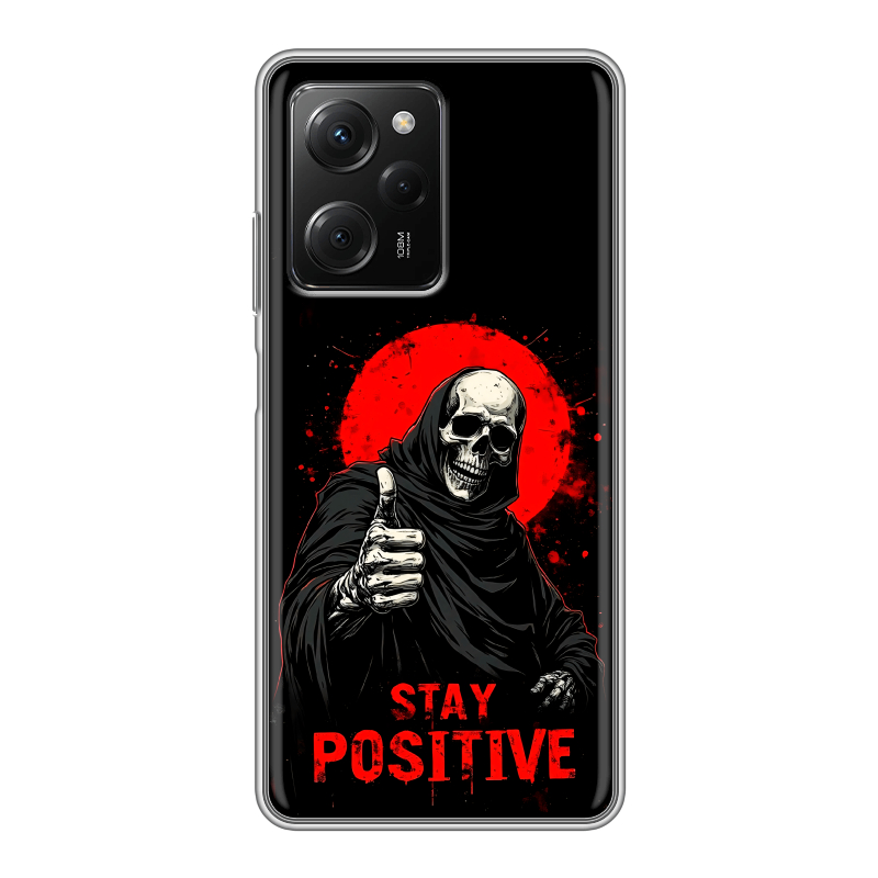 Силиконовый чехол на Xiaomi Poco X5 Pro с принтом смешной скелет Силиконовый чехол на Xiaomi Poco X5 Pro с принтом смешной скелет