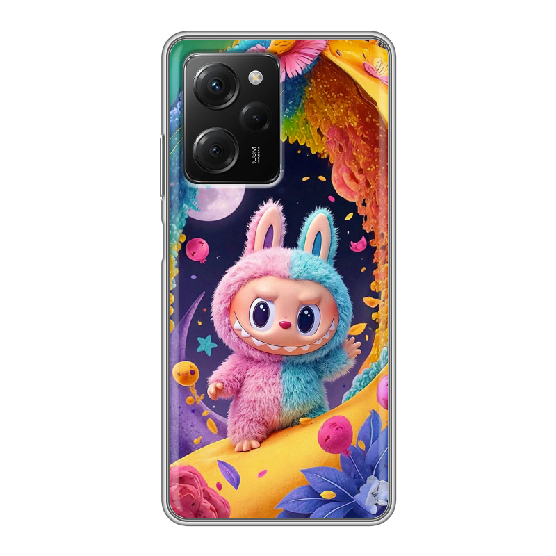 Силиконовый чехол на Xiaomi Poco X5 Pro с принтом Labubu Лабубу Силиконовый чехол на Xiaomi Poco X5 Pro с принтом Labubu Лабубу