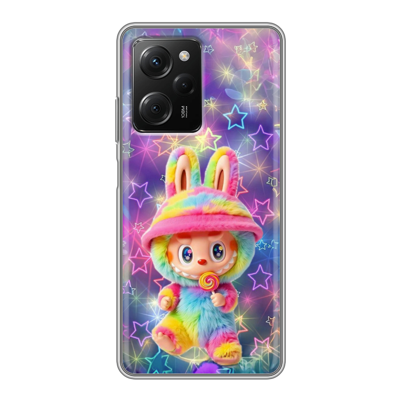Силиконовый чехол на Xiaomi Poco X5 Pro с принтом Labubu Лабубу Силиконовый чехол на Xiaomi Poco X5 Pro с принтом Labubu Лабубу