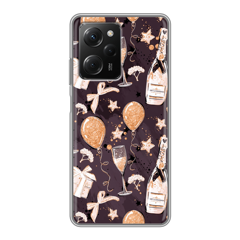 Силиконовый противоударный чехол на Xiaomi Poco X5 Pro с принтом Новый год Силиконовый противоударный чехол на Xiaomi Poco X5 Pro с принтом Новый год