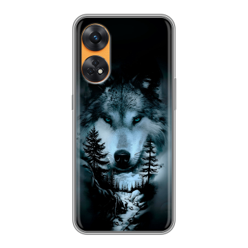 Силиконовый чехол на OPPO Reno8 T с принтом Лесной волк