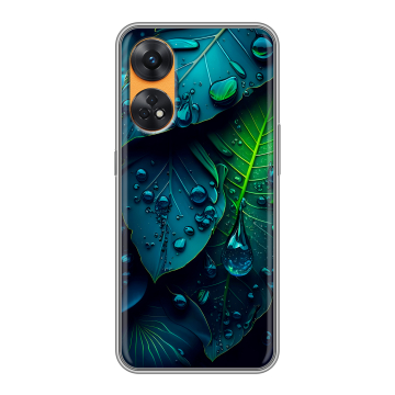 Силиконовый чехол на OPPO Reno8 T с принтом Листья