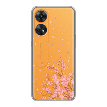 Силиконовый чехол на OPPO Reno8 T с принтом Ветка сакуры Силиконовый чехол на OPPO Reno8 T с принтом Ветка сакуры