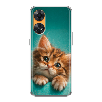Силиконовый чехол на OPPO Reno8 T с принтом котенок