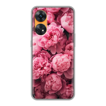 Силиконовый чехол на OPPO Reno8 T с принтом цветы пионы Силиконовый чехол на OPPO Reno8 T с принтом цветы пионы