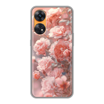 Силиконовый чехол на OPPO Reno8 T с принтом Розовые розы Силиконовый чехол на OPPO Reno8 T с принтом Розовые розы