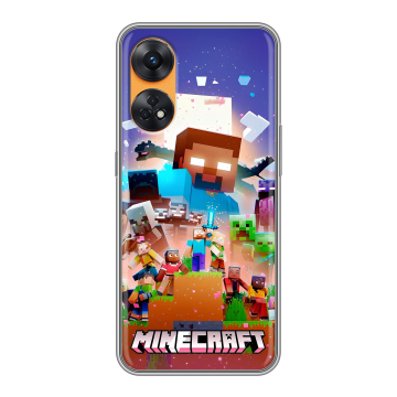 Силиконовый чехол на OPPO Reno8 T с принтом Майнкрафт Minecraft Силиконовый чехол на OPPO Reno8 T с принтом Майнкрафт Minecraft
