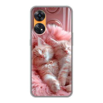 Силиконовый чехол на OPPO Reno8 T с принтом котята котики Силиконовый чехол на OPPO Reno8 T с принтом котята котики