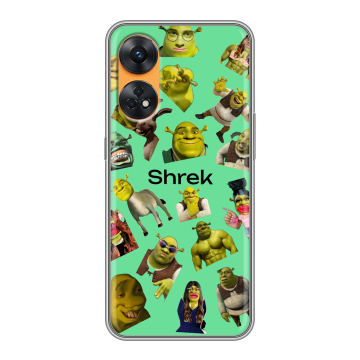 Силиконовый чехол на OPPO Reno8 T с принтом Шрек Shrek