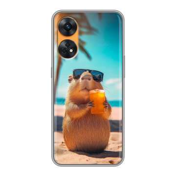 Силиконовый чехол на OPPO Reno8 T с принтом Капибара
