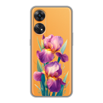 Силиконовый чехол на OPPO Reno8 T с принтом Цветы орхидеи