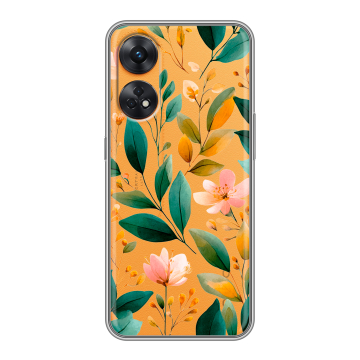 Силиконовый чехол на OPPO Reno8 T с принтом Цветы паттерн