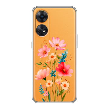 Силиконовый чехол на OPPO Reno8 T с принтом Цветы