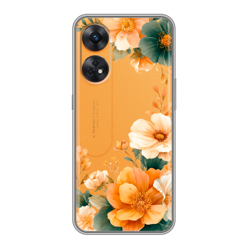 Силиконовый чехол на OPPO Reno8 T с принтом Цветы принт