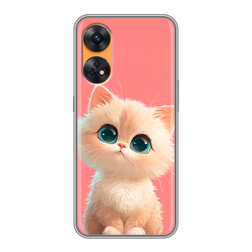 Силиконовый чехол на OPPO Reno8 T с принтом Розовый котенок