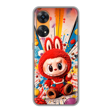 Силиконовый чехол на OPPO Reno8 T с принтом Labubu Лабубу