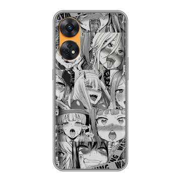 Силиконовый чехол на OPPO Reno8 T с принтом Ahegao Ахегао Аниме