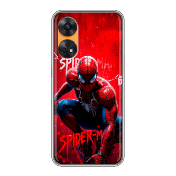 Силиконовый чехол на OPPO Reno8 T с принтом Spiderman Человек паук Силиконовый чехол на OPPO Reno8 T с принтом Spiderman Человек паук