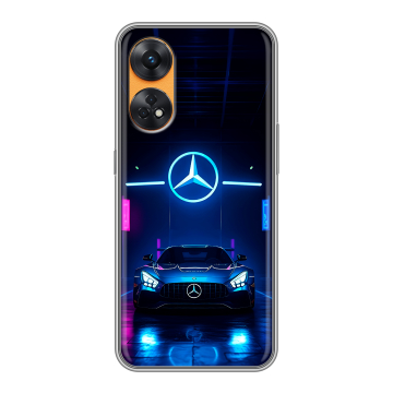 Силиконовый чехол на OPPO Reno8 T с принтом Mercedes Мерседес