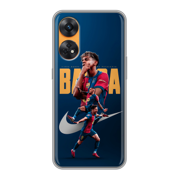 Силиконовый чехол на OPPO Reno8 T с принтом Барселона Barca Yamal 