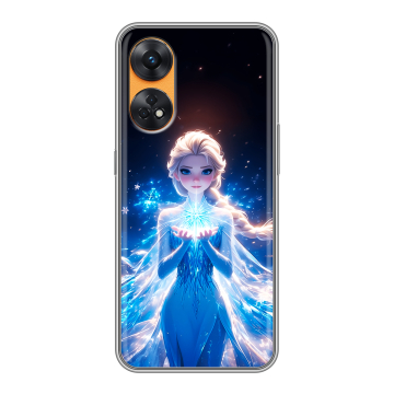 Силиконовый чехол на OPPO Reno8 T с принтом Холодное сердце Frozen