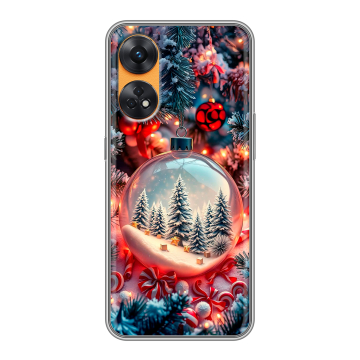 Силиконовый чехол на OPPO Reno8 T с принтом Новый год Силиконовый чехол на OPPO Reno8 T с принтом Новый год