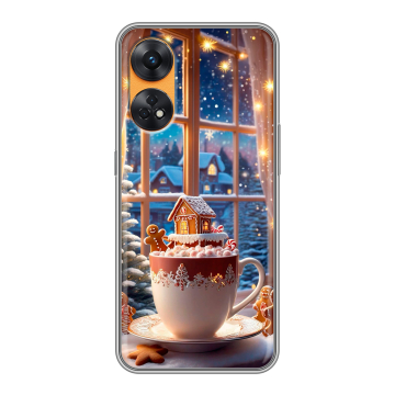 Силиконовый чехол на OPPO Reno8 T с принтом Новый год Силиконовый чехол на OPPO Reno8 T с принтом Новый год