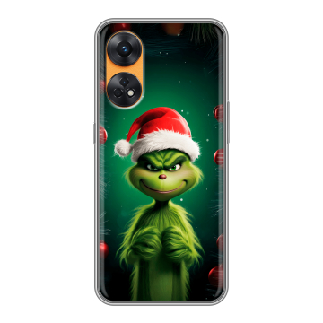Силиконовый чехол на OPPO Reno8 T с принтом Гринч Новый год Рождество Силиконовый чехол на OPPO Reno8 T с принтом Гринч Новый год Рождество