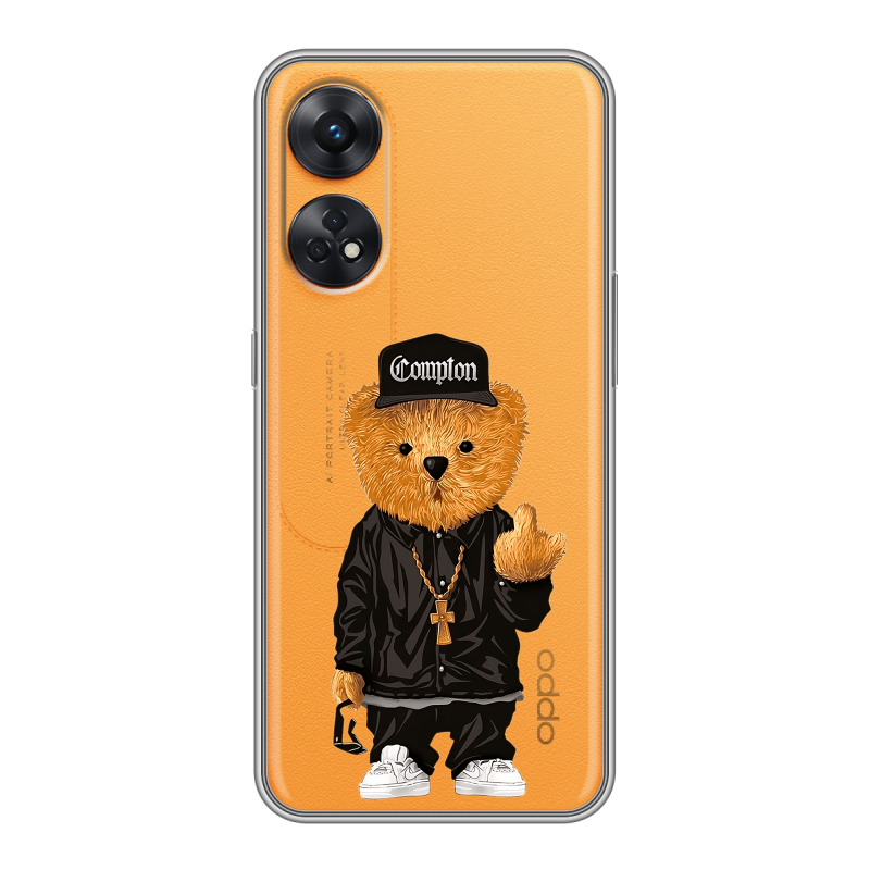 Силиконовый чехол на OPPO Reno8 T с принтом Мишка Силиконовый чехол на OPPO Reno8 T с принтом Мишка