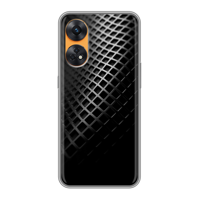 Силиконовый чехол на OPPO Reno8 T с принтом Текстура металла Силиконовый чехол на OPPO Reno8 T с принтом Текстура металла