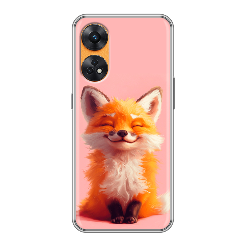 Силиконовый чехол на OPPO Reno8 T с принтом милая лиса Силиконовый чехол на OPPO Reno8 T с принтом милая лиса